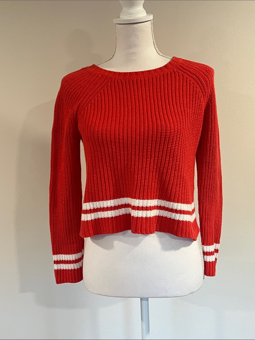 Workshop Republic Red Cropped Sweater, Size XS